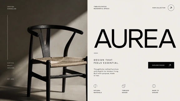 Aurea furniture and objects website