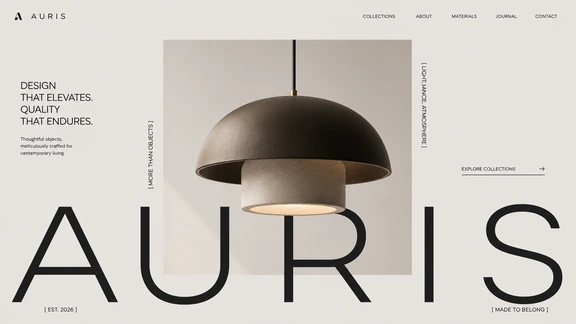 Auris lighting brand website