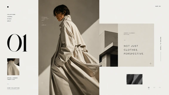 Perspective fashion lookbook website