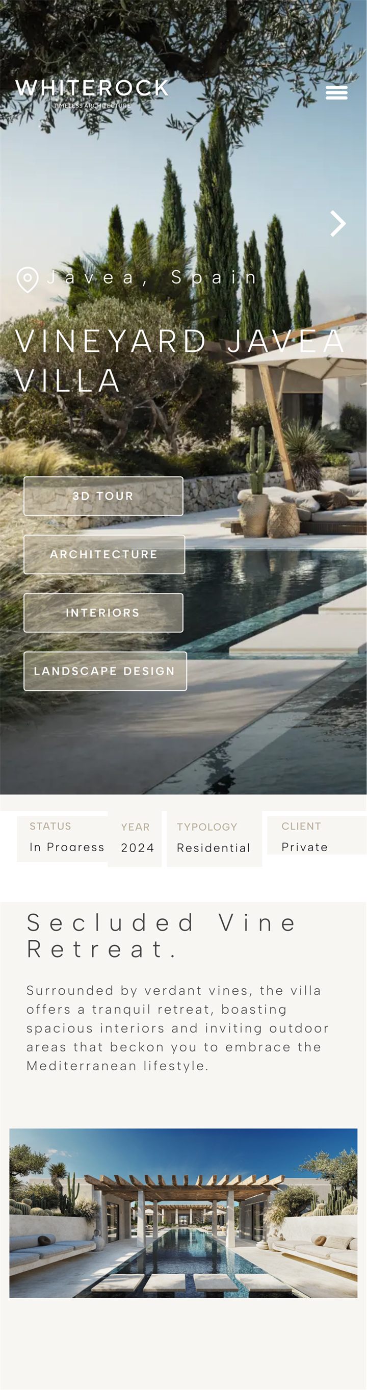 Finished Whiterock project introduction on mobile