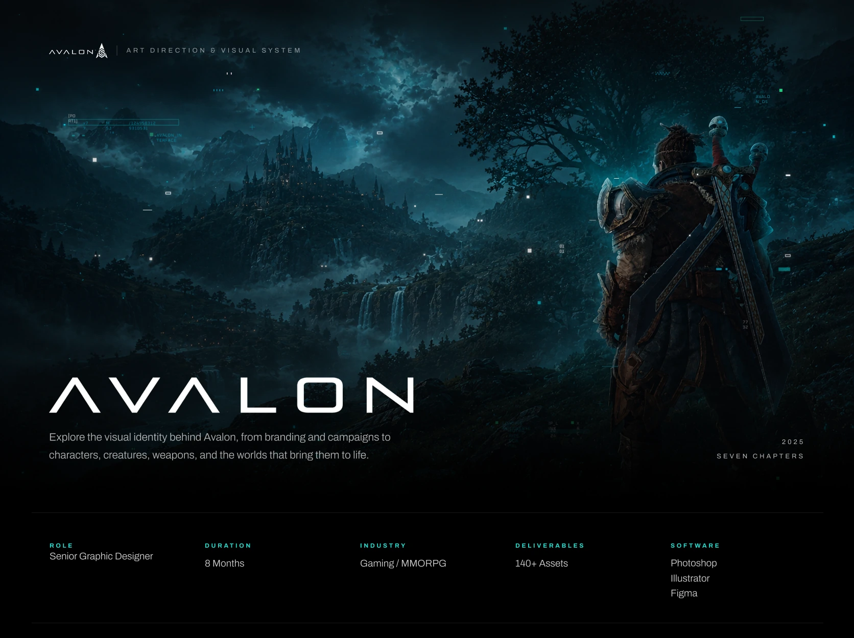 Avalon hero: art direction and visual system overview, with role, duration and deliverables